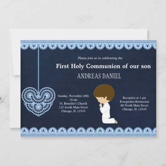 Heilige Communion Lace Kaart (Voorkant)