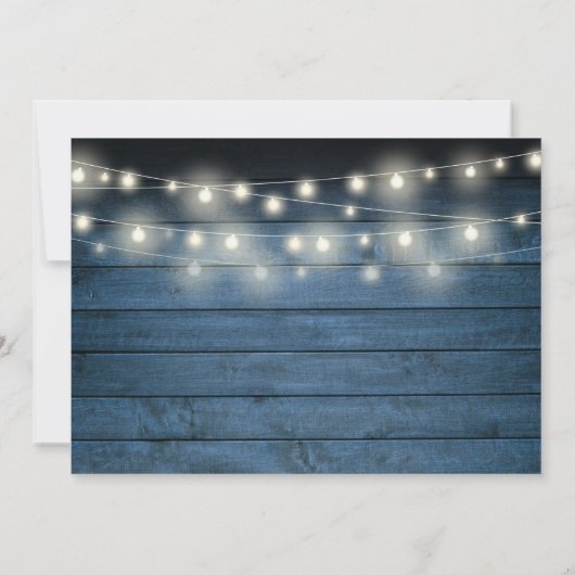 Heilige Communistische Blue Rustic String Lights F Bedankkaart (Achterkant)