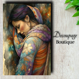 Heilige contemplatie decoupage tissuepapier