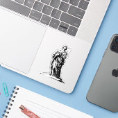 Heilige Cunera van Rhenen maagd en martelaar Sticker (Laptop met iPhone)