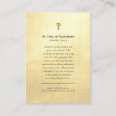 Heilige Cyrillus van Alexandrië Orthodoxe Gebed Ka Plaatskaartje (Achterkant)