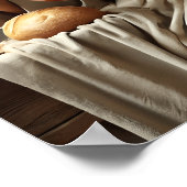 Heilige daad van Jezus die brood breekt Poster (Hoek)