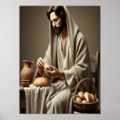 Heilige daad van Jezus die brood breekt Poster (Voorkant)