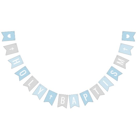 Heilige doop Blauw en grijs Baby Boy Celebration Vlaggetjes (Alle)