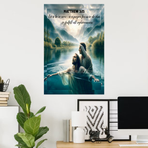 Heilige doopgebeurtenis van Jezus Christus Poster
