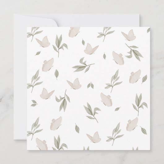 Heilige doopvlinders Waterverf Bloemneutraal Kaart (Achterkant)