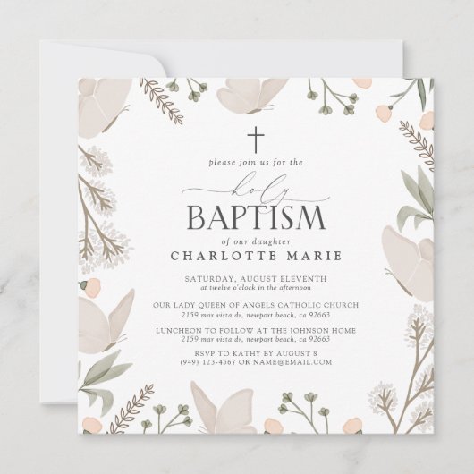 Heilige doopvlinders Waterverf Bloemneutraal Kaart (Voorkant)