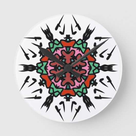 Heilige Doorn Mandala Ronde Klok (Voorkant)