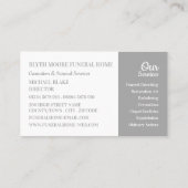 Heilige Dove, Funeral Home, Directors Visitekaartje (Achterkant)