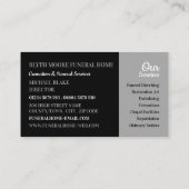 Heilige Dove, Funeral Home, Directors Visitekaartje (Achterkant)