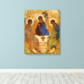 Heilige Drie-eenheid Andrej Roebljov Heilige Icoon Canvas Afdruk (Insitu (Houten vloer))