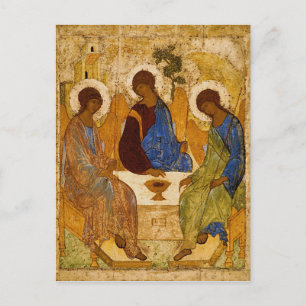 Heilige Drie-eenheid Icoon Roeblev Byzantijns Kath Briefkaart