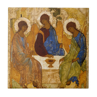 Heilige Drie-eenheid Icoon Roeblev Byzantijns Kath Tegeltje