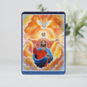Heilige Drie-eenheid in glorie Devotional Art Pray Kaart (Staand voorkant)