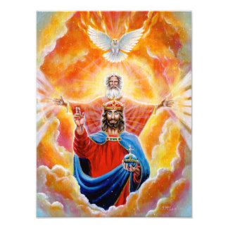 Heilige Drie-eenheid in gloriedruk - Devotional Ar Foto Afdruk
