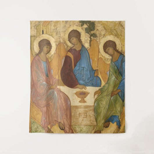 Heilige Drie-eenheid Russische Orthodoxe Icoon - D Wandkleed (Voorkant)