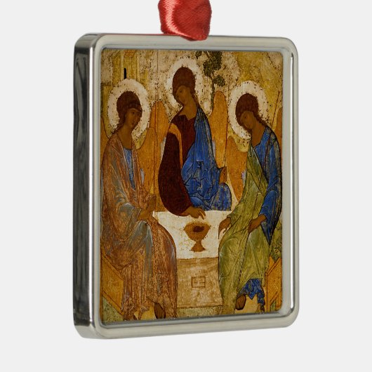 Heilige drieventig Icon Rublev kerstmis Metalen Ornament (Rechts)
