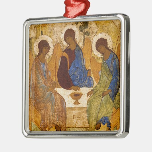 Heilige drieventig Icon Rublev kerstmis Metalen Ornament (Links)
