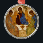 Heilige drieventig Pictogram Rublev Byzantijnse ka Metalen Ornament<br><div class="desc">Heilige Drievuldigheid - beroemd icoon geschilderd door Andrei Rublev</div>
