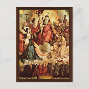 Heilige Drievigheid met Angels, heiligen en de sti Briefkaart