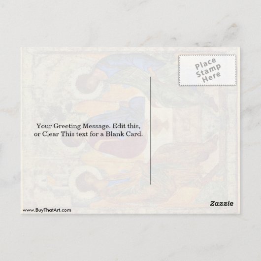 Heilige Drievuldigheid door Andrei Rublev Briefkaart (Achterkant)