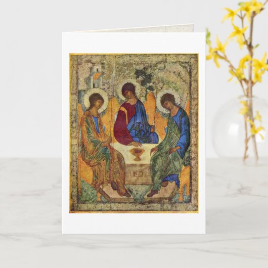 Heilige Drievuldigheid door Andrei Rublev Kaart (Gele Bloem)