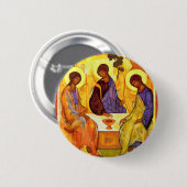 Heilige Drievuldigheid door Rublã"V Andrej (beste  Ronde Button 5,7 Cm (Voorkant /achterkant)