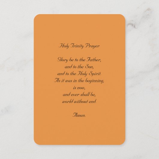 Heilige Drievuldigheid met Gebed Informatiekaartje (Achterkant)