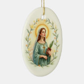 Heilige Dymphna Katholieke Gebedskaart Keramisch Ornament (Rechts)