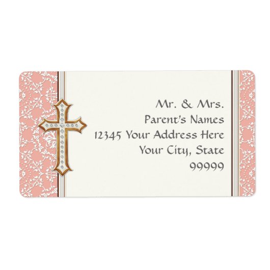 Heilige Eerste Communistische Gouden Kruis Lace Gi Etiket (Voorkant)