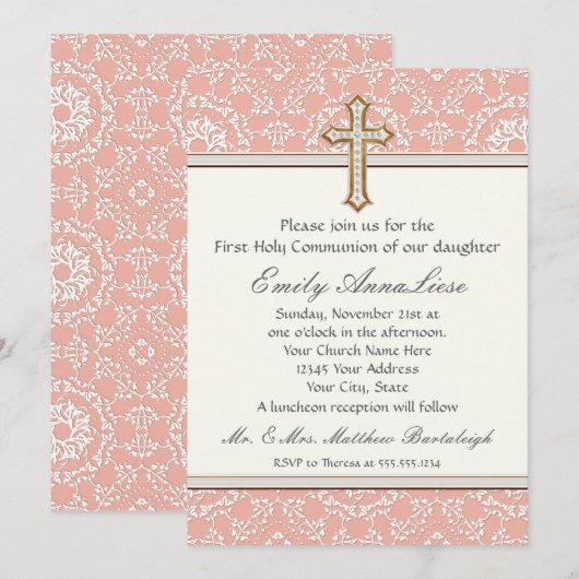 Heilige Eerste Communistische Gouden Kruis Lace Gi Kaart (Voorkant / Achterkant)