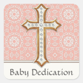 Heilige Eerste Communistische Gouden Kruis Lace Gi Vierkante Sticker