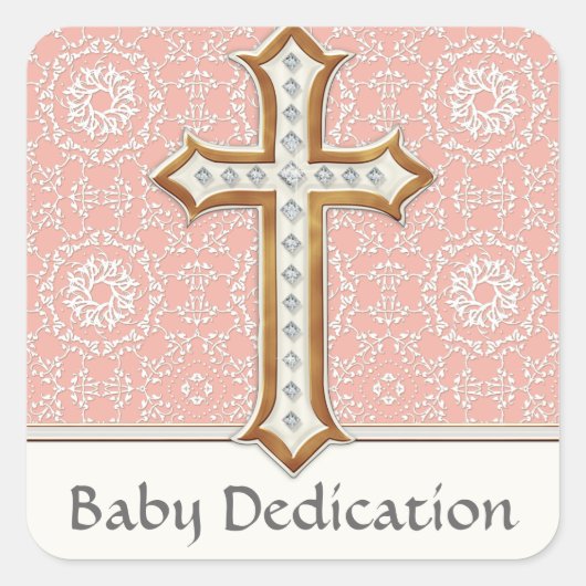 Heilige Eerste Communistische Gouden Kruis Lace Gi Vierkante Sticker (Voorkant)