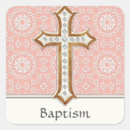 Heilige Eerste Communistische Gouden Kruis Lace Gi Vierkante Sticker