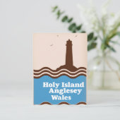 Heilige Eiland, Anglesey, reisposter Wales Briefkaart (Staand voorkant)