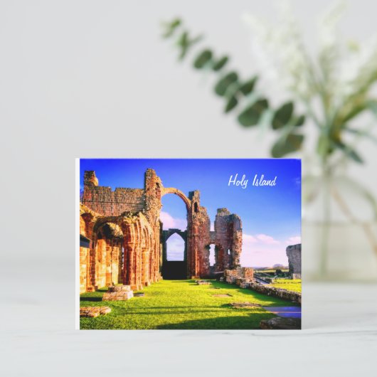 Heilige Eiland Engeland Briefkaart (Staand voorkant)