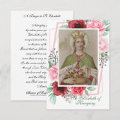 Heilige Elisabeth van Hongarije Gebed Kaart  Rozen (Voorkant / Achterkant)