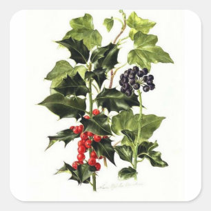 heilige en ive kerstmis vierkante sticker