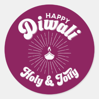 Heilige en vrolijke Diwali Ronde Sticker