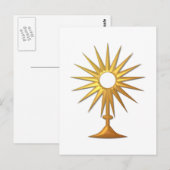 Heilige Eucharist in gouden monstrantie Briefkaart (Voorkant / Achterkant)