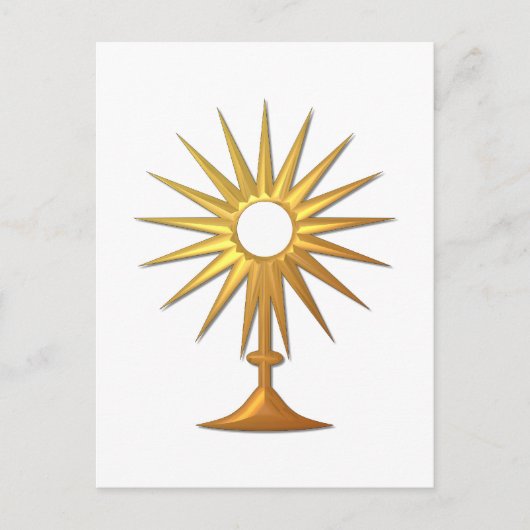 Heilige Eucharist in gouden monstrantie Briefkaart (Voorkant)