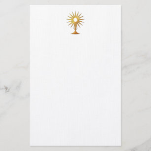 Heilige Eucharist in gouden monstrantie Briefpapier