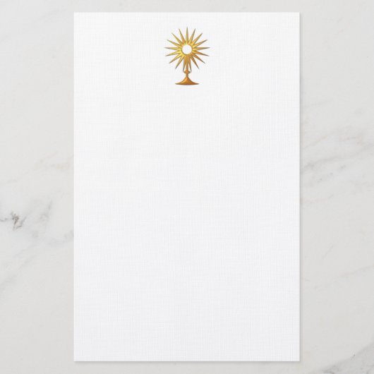 Heilige Eucharist in gouden monstrantie Briefpapier (Voorkant)