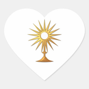 Heilige Eucharist in gouden monstrantie Hart Sticker