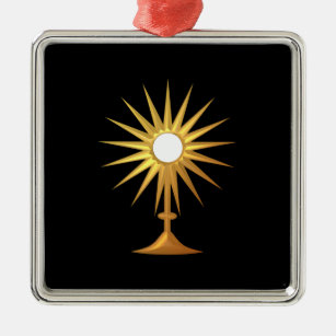 Heilige Eucharist in gouden monstrantie Metalen Ornament