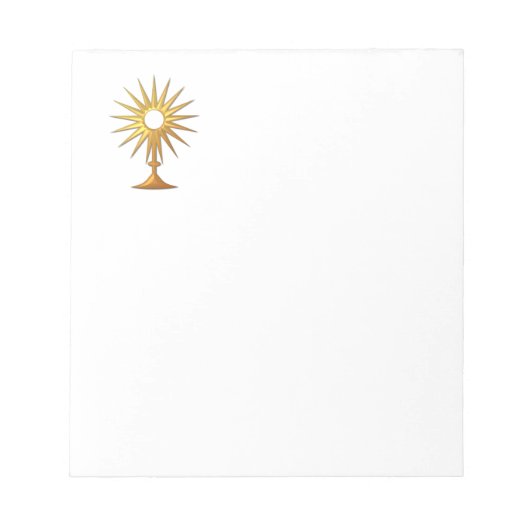 Heilige Eucharist in gouden monstrantie Notitieblok (Voorkant)