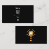 Heilige Eucharist in gouden monstrantie Visitekaartje (Voorkant / Achterkant)