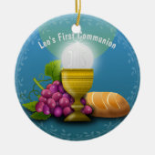 Heilige Eucharistie Geschenken Naam Doopkind Commu Keramisch Ornament (Voorkant)