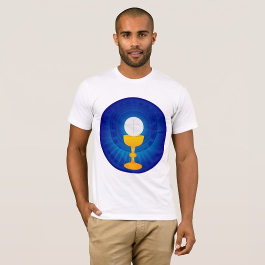 Heilige Eucharistie Mannen T-shirt (Voorkant volledig)