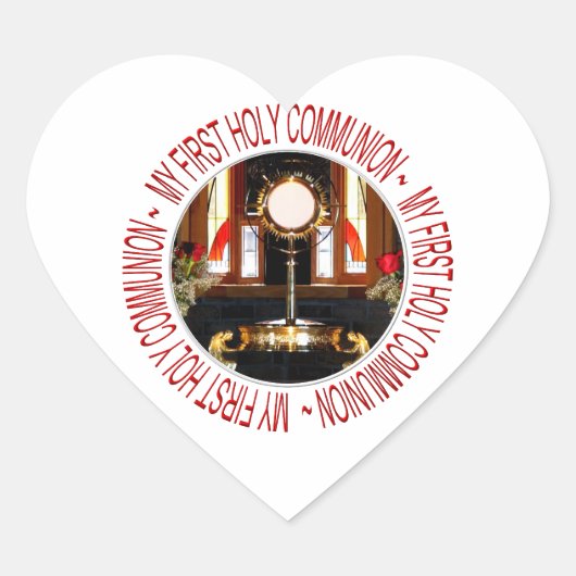 Heilige Eucharistische Heilige Communie Hart Sticker (Voorkant)